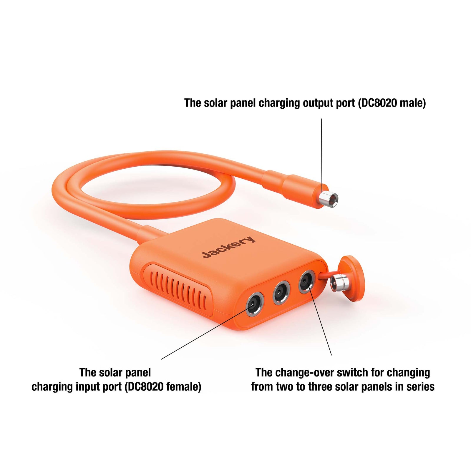 Jackery Solar Panel Connector showing the cable and connection ports for solar power systems.