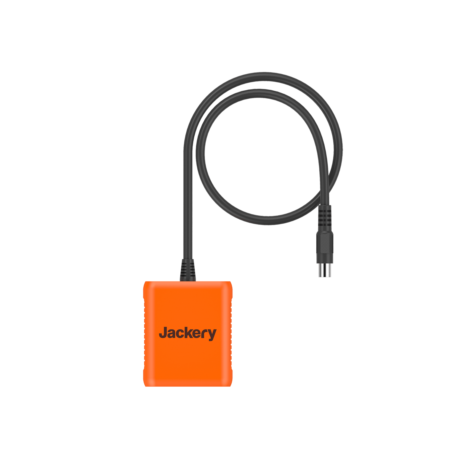 Jackery Solar Panel Connector E1500B showing the compact, black connector with cable for solar panel compatibility