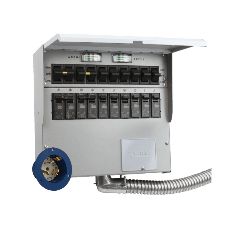 Jackery Manual Transfer Switch for Explorer 5000 Plus, black device with switches and ports for power transfer.