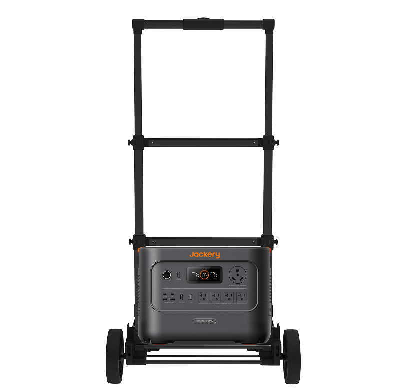 Jackery Power Station Trolley with sturdy handle and wheels for easy transportation of portable power stations.
