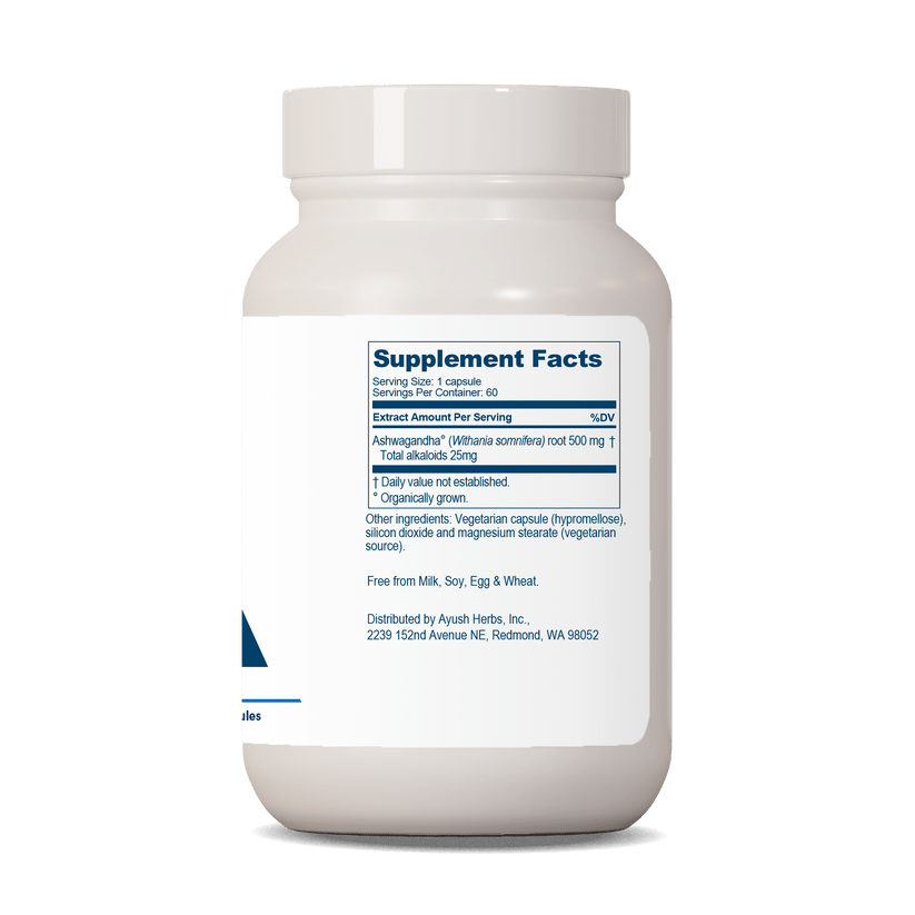 Ayush Herbs Ashwagandha Adaptogen Anti - aging 120 Veg Caps x 500mg - POWER FIT SHOP — Powering Preparedness, Health & Home