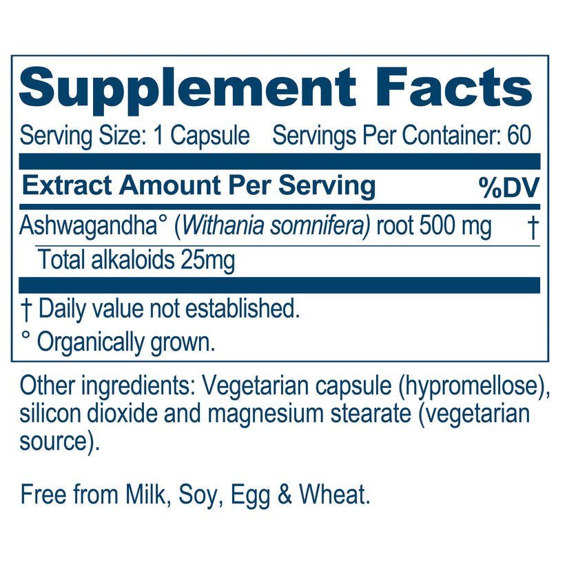 Ayush Herbs Ashwagandha Adaptogen Anti - aging 60 Veg Caps x 500mg - POWER FIT SHOP — Powering Preparedness, Health &amp; Home