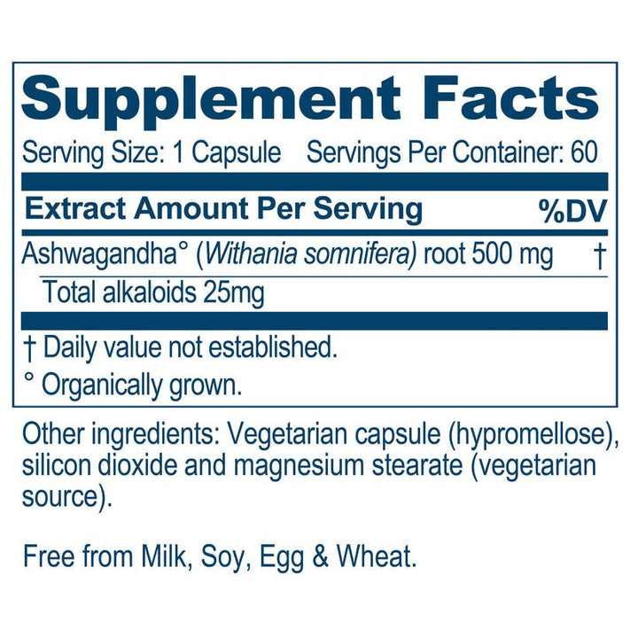 Ayush Herbs Ashwagandha Adaptogen Anti - aging 60 Veg Caps x 500mg - POWER FIT SHOP — Powering Preparedness, Health &amp; Home