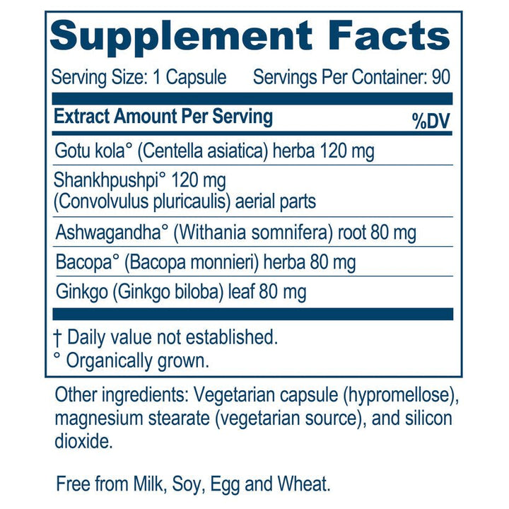 Ayush Herbs Bacopa Plus Brahmi &amp; Gotu Kola 60 Veg Capsules x 500mg - POWER FIT SHOP — Powering Preparedness, Health &amp; Home