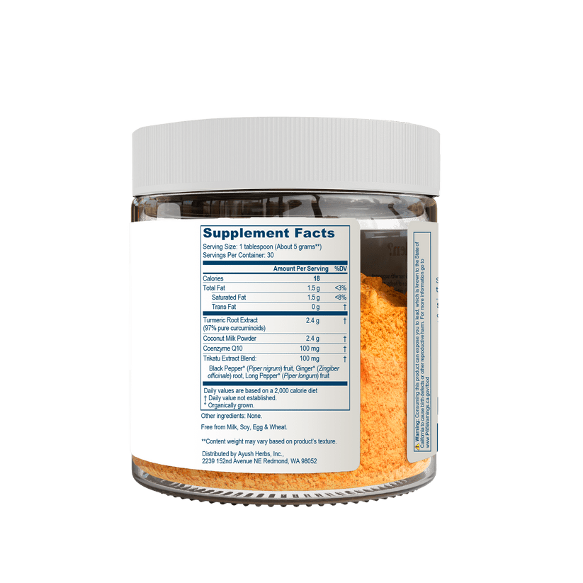 Ayush Herbs CoCurcumin Coconut Flavored Drink Mix 150 g Powder Blend - POWER FIT SHOP — Powering Preparedness, Health & Home