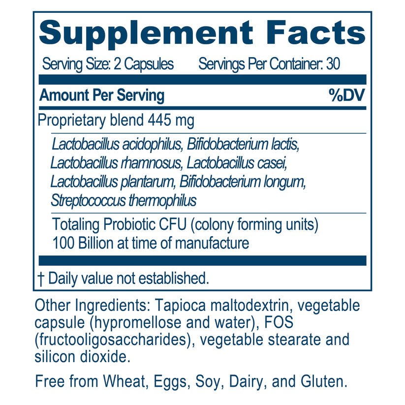 Ayush Herbs Probiotic 100B Support Healthy Immune System 60 Veg Caps - POWER FIT SHOP — Powering Preparedness, Health &amp; Home