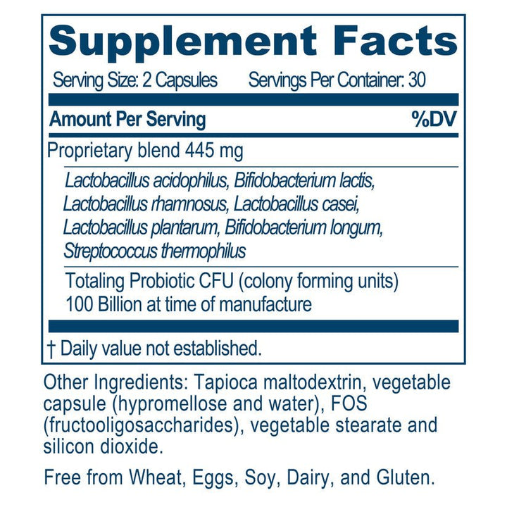 Ayush Herbs Probiotic 100B Support Healthy Immune System 60 Veg Caps - POWER FIT SHOP — Powering Preparedness, Health &amp; Home