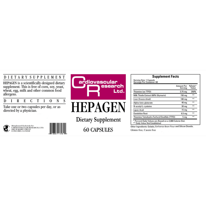Cardiovascular Research Hepagen Liver Support Formula 60 Capsules - POWER FIT SHOP — Powering Preparedness, Health &amp; Home