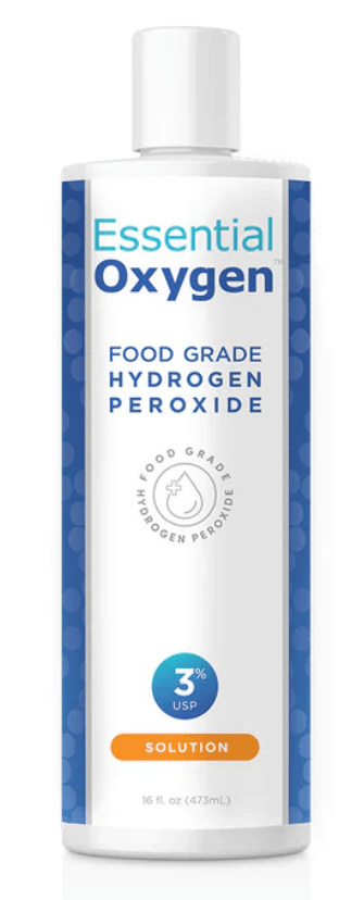 MHP Essential Oxygen Food Grade Hydrogen Peroxide 16 oz bottle, dietary supplement for oral hygiene and cleaning purposes