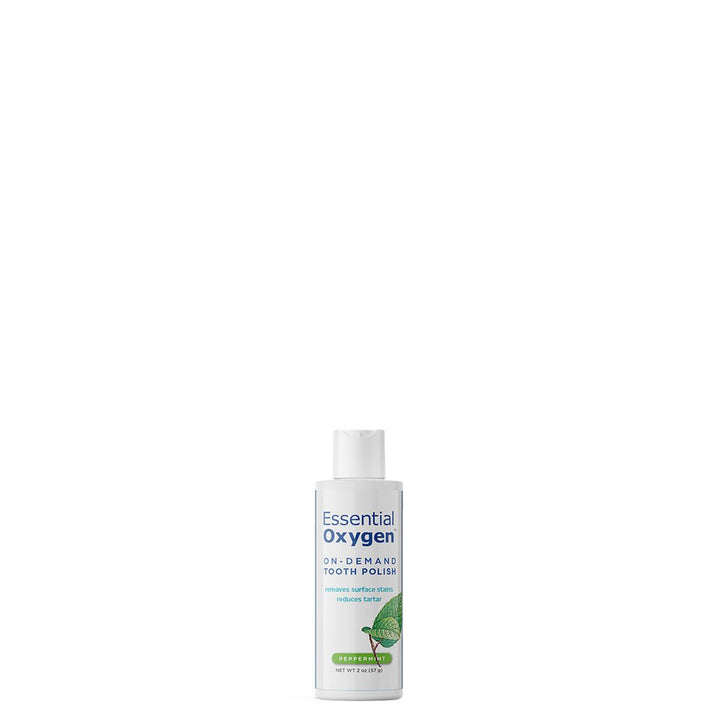 MHP Essential Oxygen Tooth Polish 2 oz dietary supplement for stain removal and fresh breath, featuring natural whitening ingredients