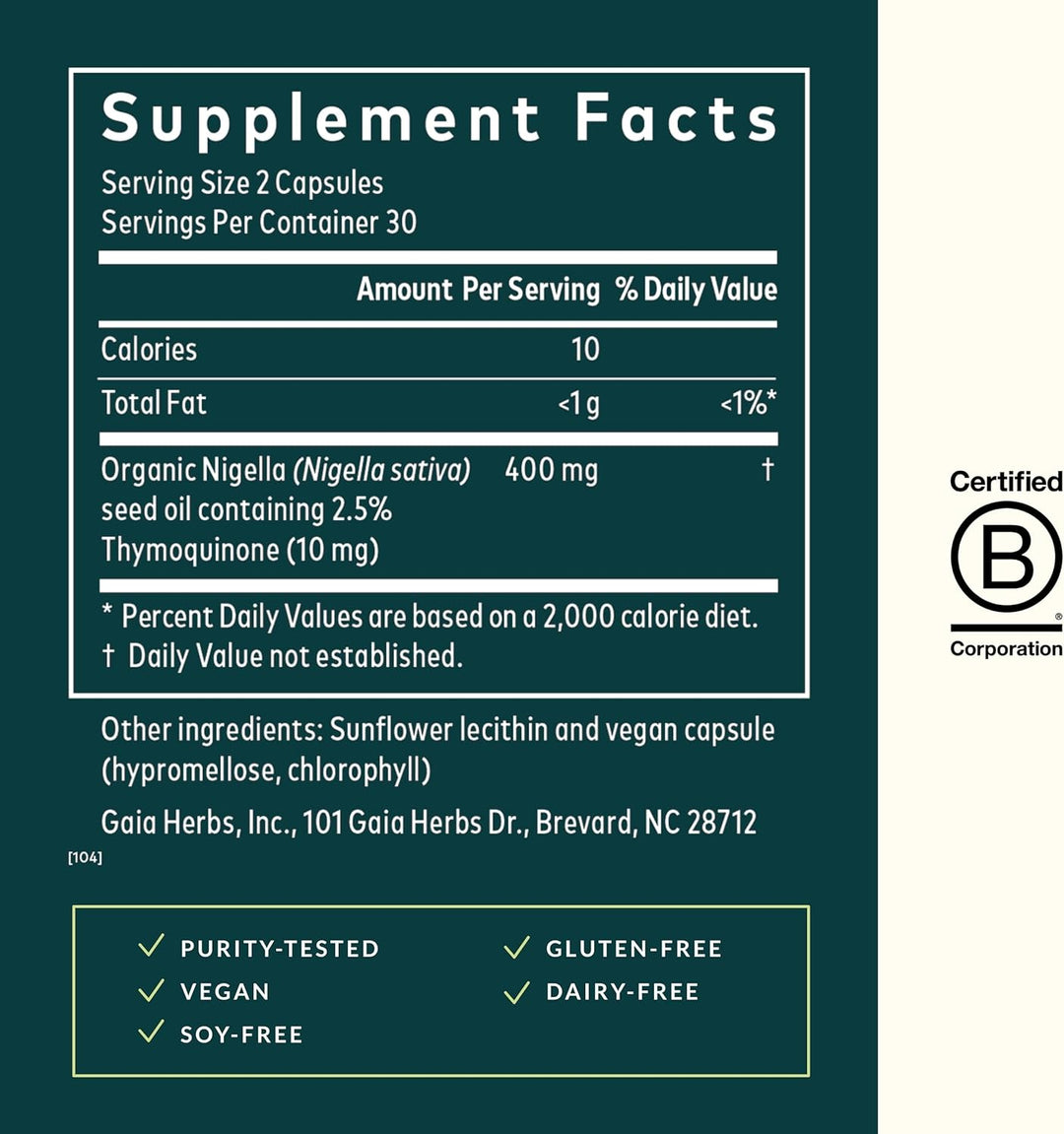 Gaia Black Seed Oil 60 Vegan Liquid Phyto Caps Digestive Immune Support - POWER FIT SHOP — Powering Preparedness, Health &amp; Home