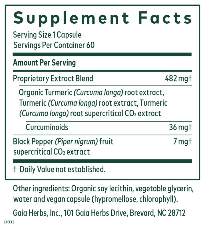 Gaia Herbs Curcuma Supreme NF kB Formula 60 Capsules Turmeric Extract - POWER FIT SHOP — Powering Preparedness, Health & Home