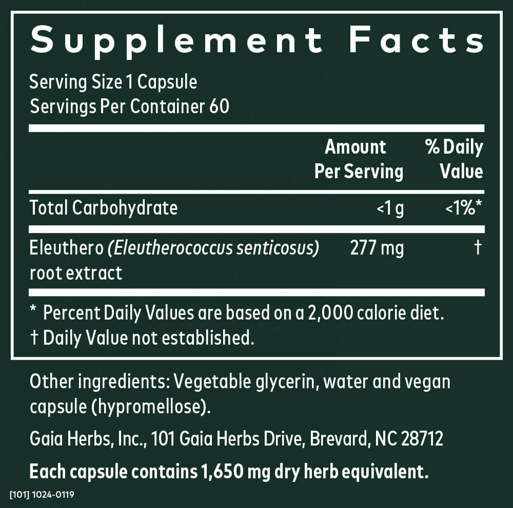 Gaia Herbs Eleuthero Root 60 Capsules For Energy and Stress Support - POWER FIT SHOP — Powering Preparedness, Health &amp; Home