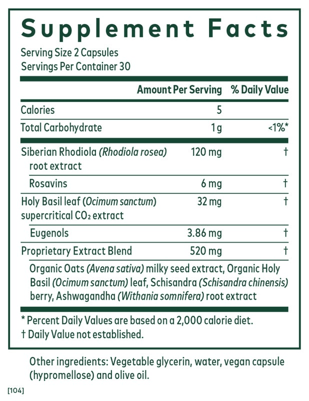 Gaia Herbs HPA Axis Daytime Maintenance Adrenal Support 60 Capsules - POWER FIT SHOP — Powering Preparedness, Health & Home