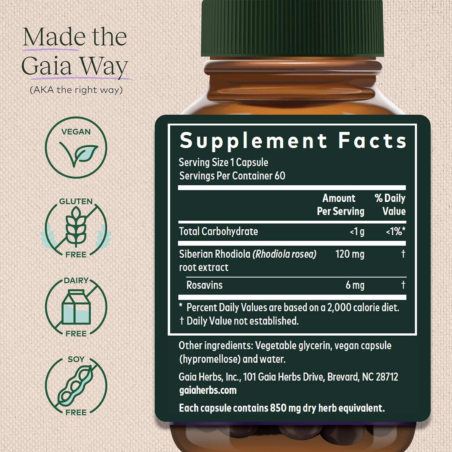 Gaia Herbs Rhodiola Rosea Herbal Supplement Root Extract 60 Liq Phyto Caps - POWER FIT SHOP — Powering Preparedness, Health & Home