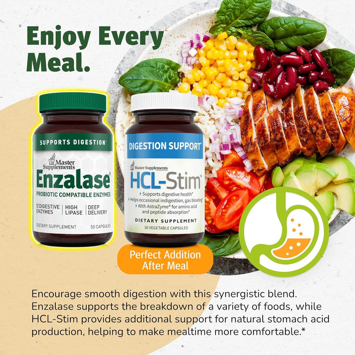 Master Supplements Enzalase Digestive Enzymes Gluten Free 50 Capsules - POWER FIT SHOP — Powering Preparedness, Health &amp; Home