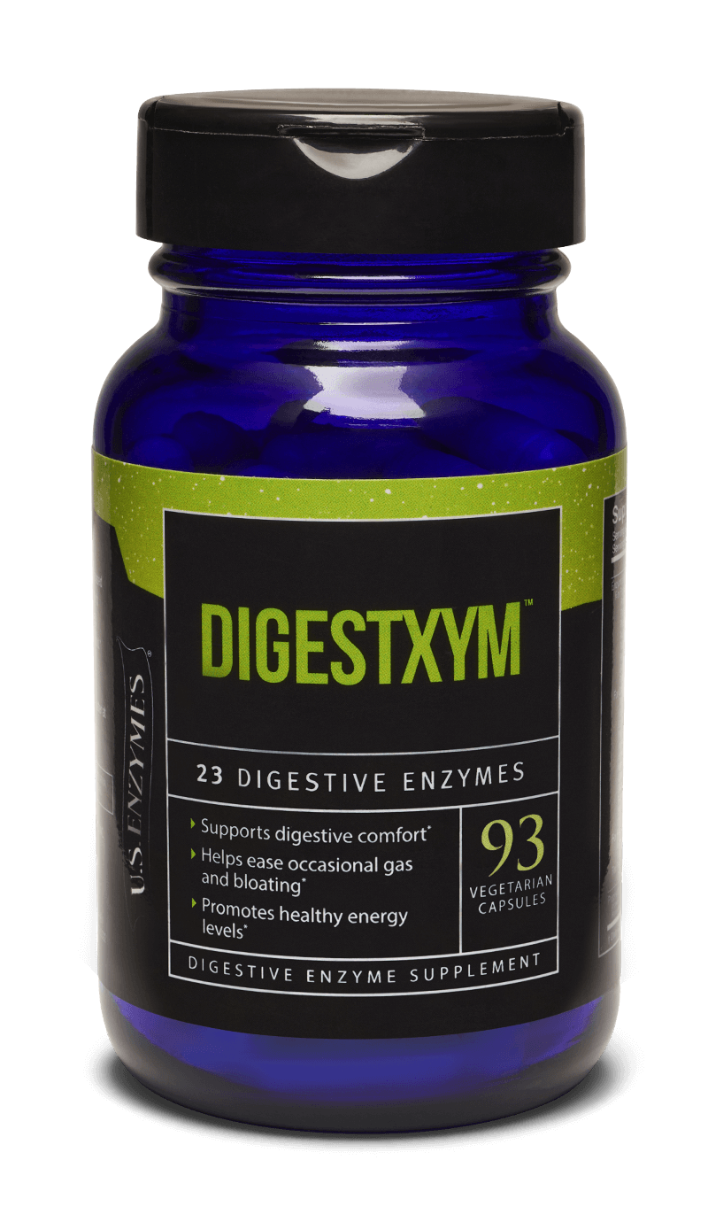 MHP Master Supplements US Enzymes DIGESTXYM dietary supplement bottle with 93 capsules aiding digestion and enzyme support