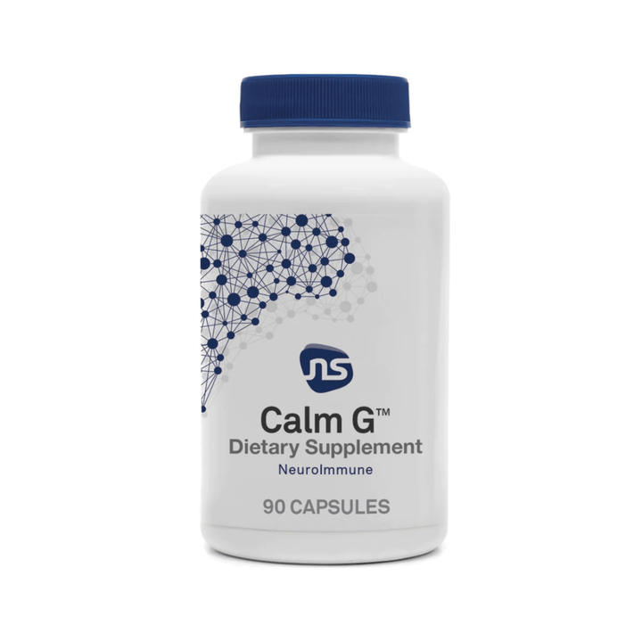 MHP NeuroScience Calm G NeuroImmune dietary supplement capsules designed to support stress reduction and mental relaxation.