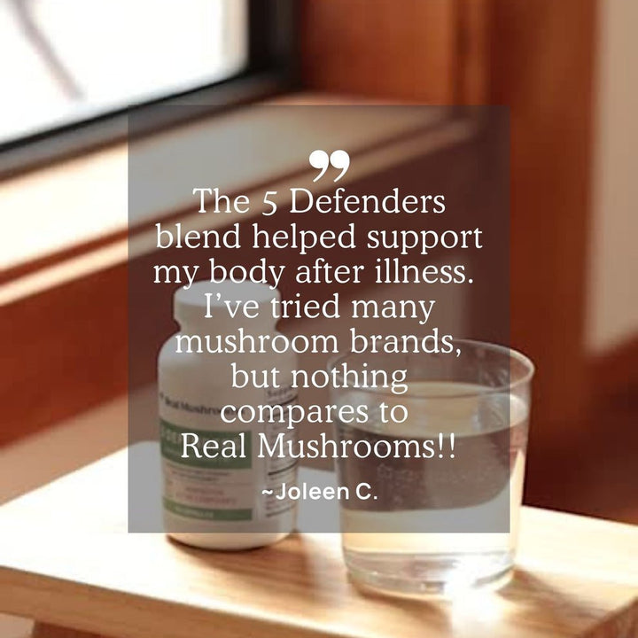 Real Mushrooms 5 - Defenders Mushroom Extract Powder 200 Capsules - POWER FIT SHOP — Powering Preparedness, Health &amp; Home