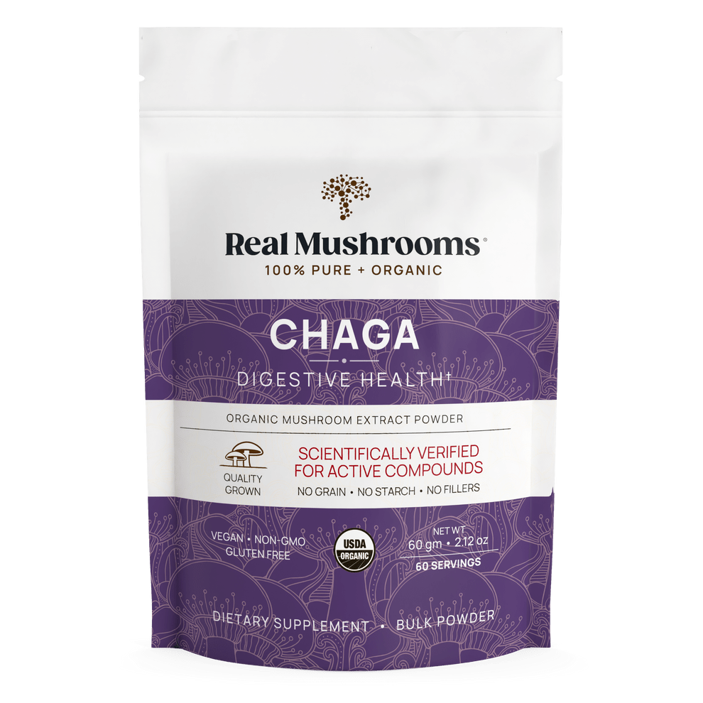 Real Mushrooms Chaga Extract Powder 60 G Immune Support Gluten Free - POWER FIT SHOP — Powering Preparedness, Health & Home