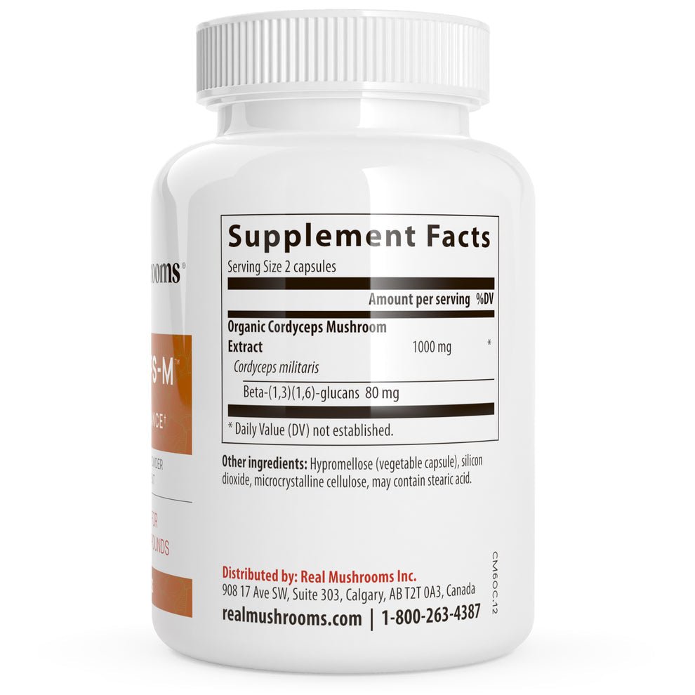 Real Mushrooms Cordyceps - M Immune Energy Support Vegan 120 Caps - POWER FIT SHOP — Powering Preparedness, Health & Home