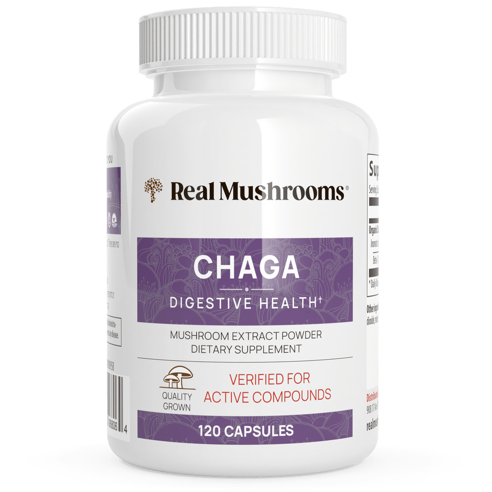 Real Mushrooms Organic Chaga Extract 120 Capsules Immune Support - POWER FIT SHOP — Powering Preparedness, Health & Home