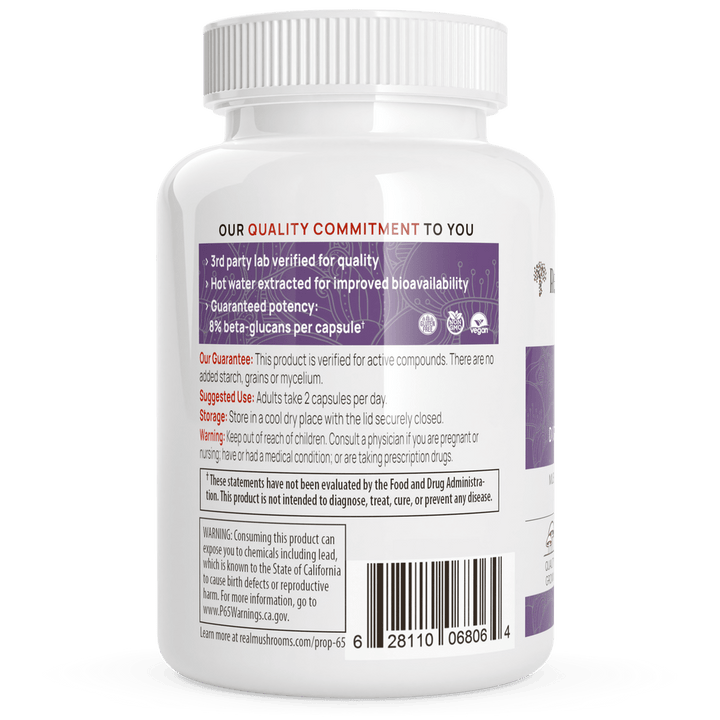 Real Mushrooms Organic Chaga Extract 120 Capsules Immune Support - POWER FIT SHOP — Powering Preparedness, Health &amp; Home