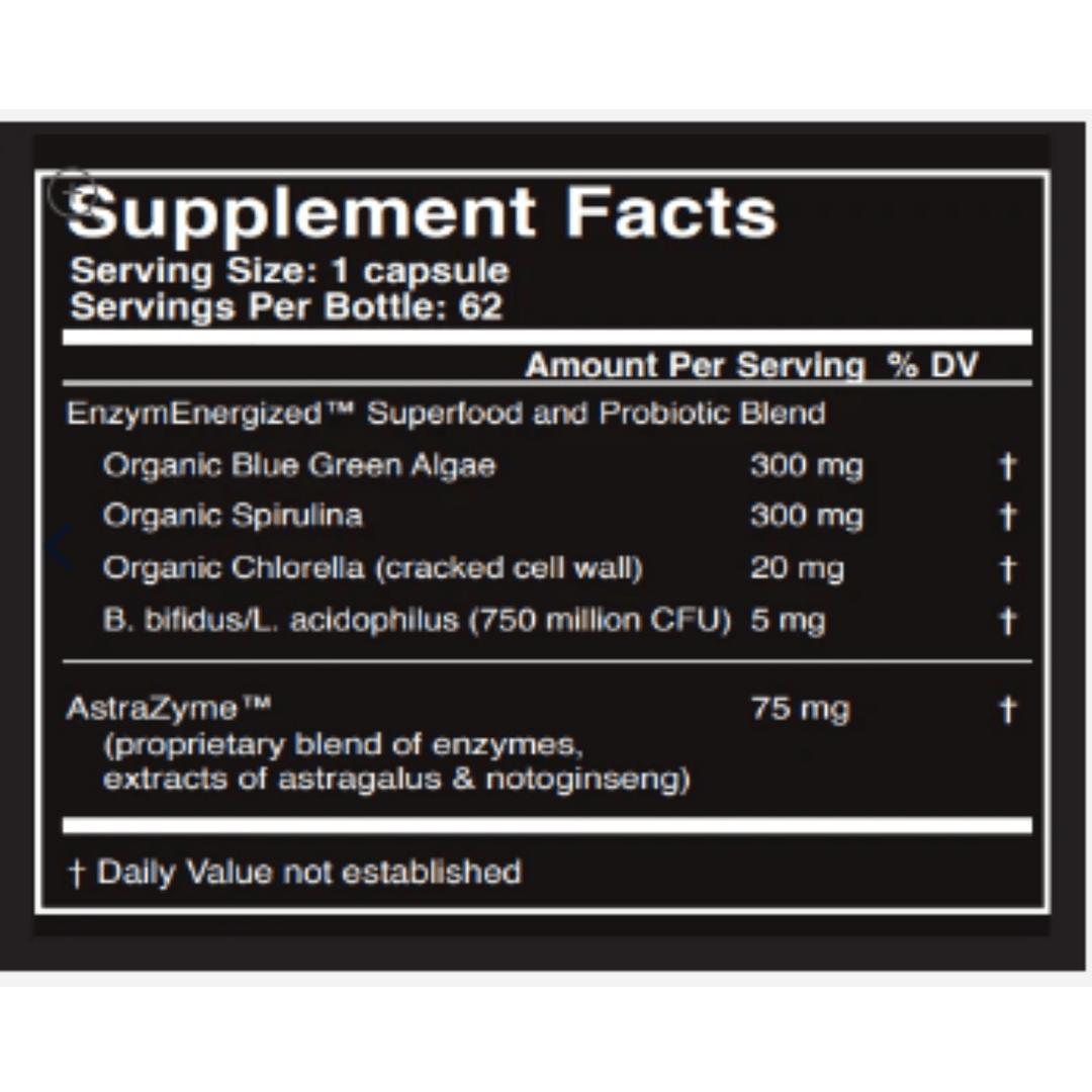 Master Supplements US Enzymes CHLORA - XYM 62 Caps Superfood Supplement - POWER FIT SHOP — Powering Preparedness, Health &amp; Home