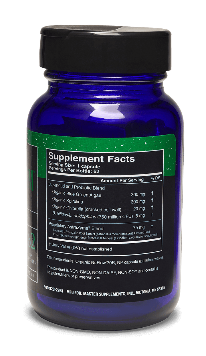 Master Supplements US Enzymes CHLORA - XYM 62 Caps Superfood Supplement - POWER FIT SHOP — Powering Preparedness, Health &amp; Home