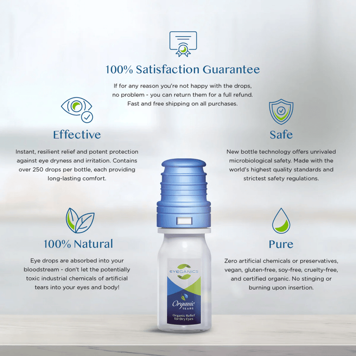 Qty 6 Eyeganics Organic Eye Drops 10mL Each Moisture Support - POWER FIT SHOP — Powering Preparedness, Health &amp; Home