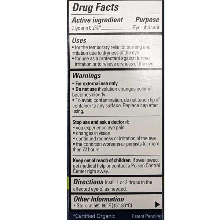 Qty 6 Eyeganics Organic Eye Drops 10mL Each Moisture Support - POWER FIT SHOP — Powering Preparedness, Health &amp; Home