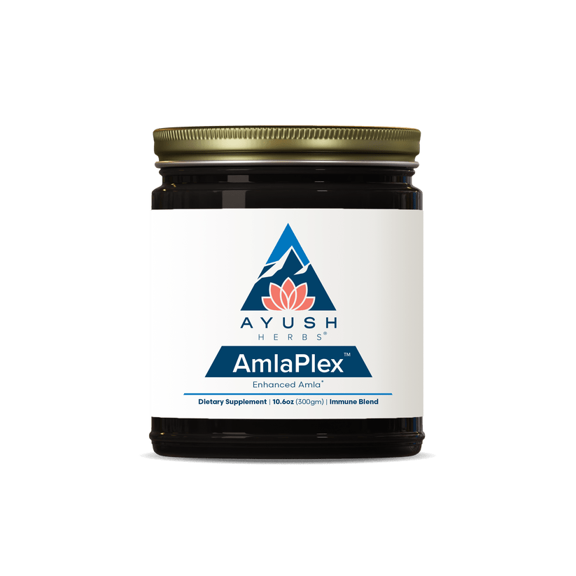 MHP Ayush Herbs Amla Plex immune support supplement powder, 360g, with natural amla herbs for immune health.