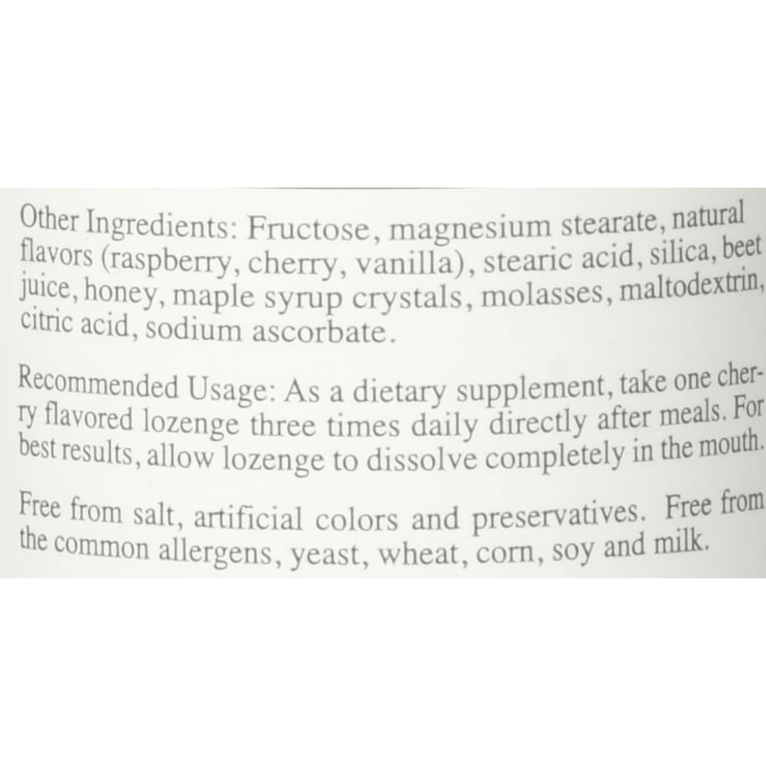 MHP Rx Vitamins Zinc Lozenges with 46 mg zinc aspartate and vitamin C, 90 lozenges in a clear package.