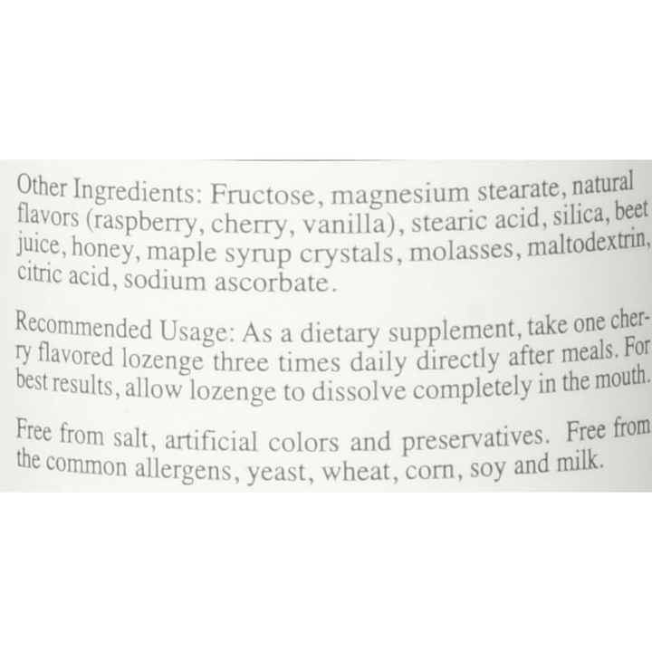 MHP Rx Vitamins Zinc Lozenges with 46 mg zinc aspartate and vitamin C, 90 lozenges in a clear package.