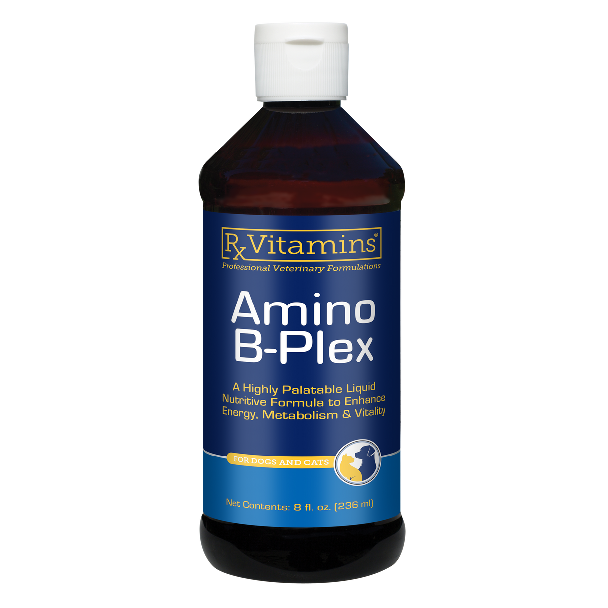 Rx Vitamins For Pets Amino B Plex Liver Fractions, 8 Oz liquid for dogs and cats to support energy and metabolism.