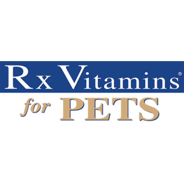 Rx Vitamins For Pets logo, promoting nutritional wellness for dogs and cats.