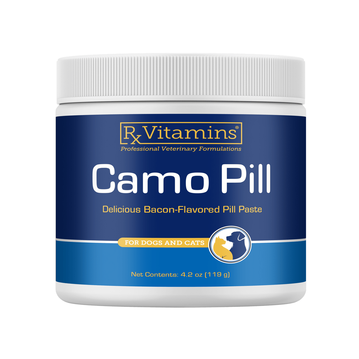 Rx Vitamins For Pets Camo Pill 4.2 Oz Bacon Flavor Pill Paste for Dogs and Cats