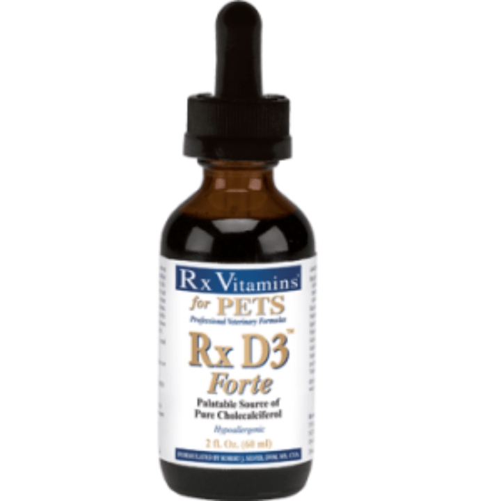 Rx Vitamins For Pets D3 Forte Liquid MCT Oil 2 OZ Vitamin Support for Dogs and Cats