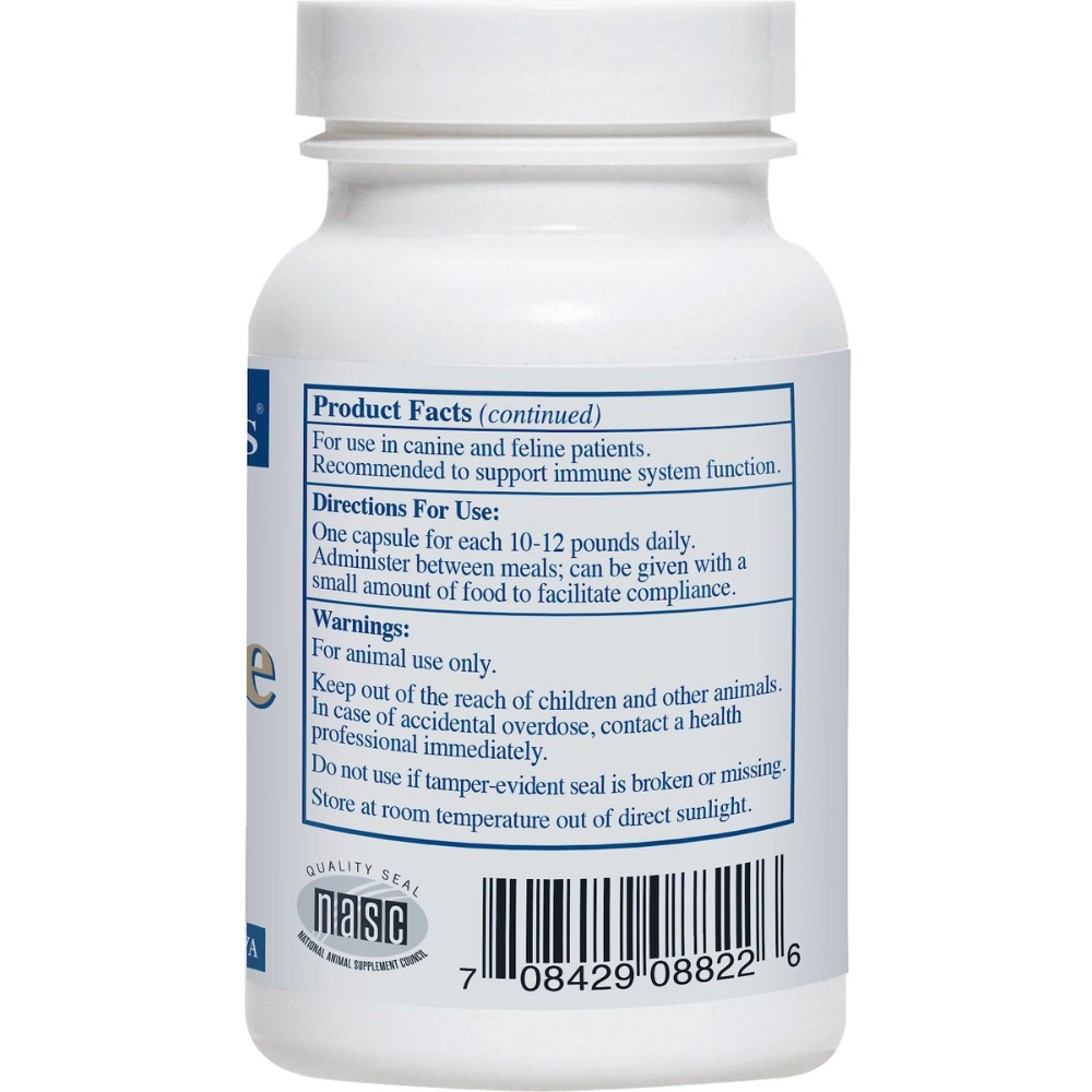 Rx Vitamins For Pets Glucamune 90 Caps product facts and directions for use on the back of the bottle.