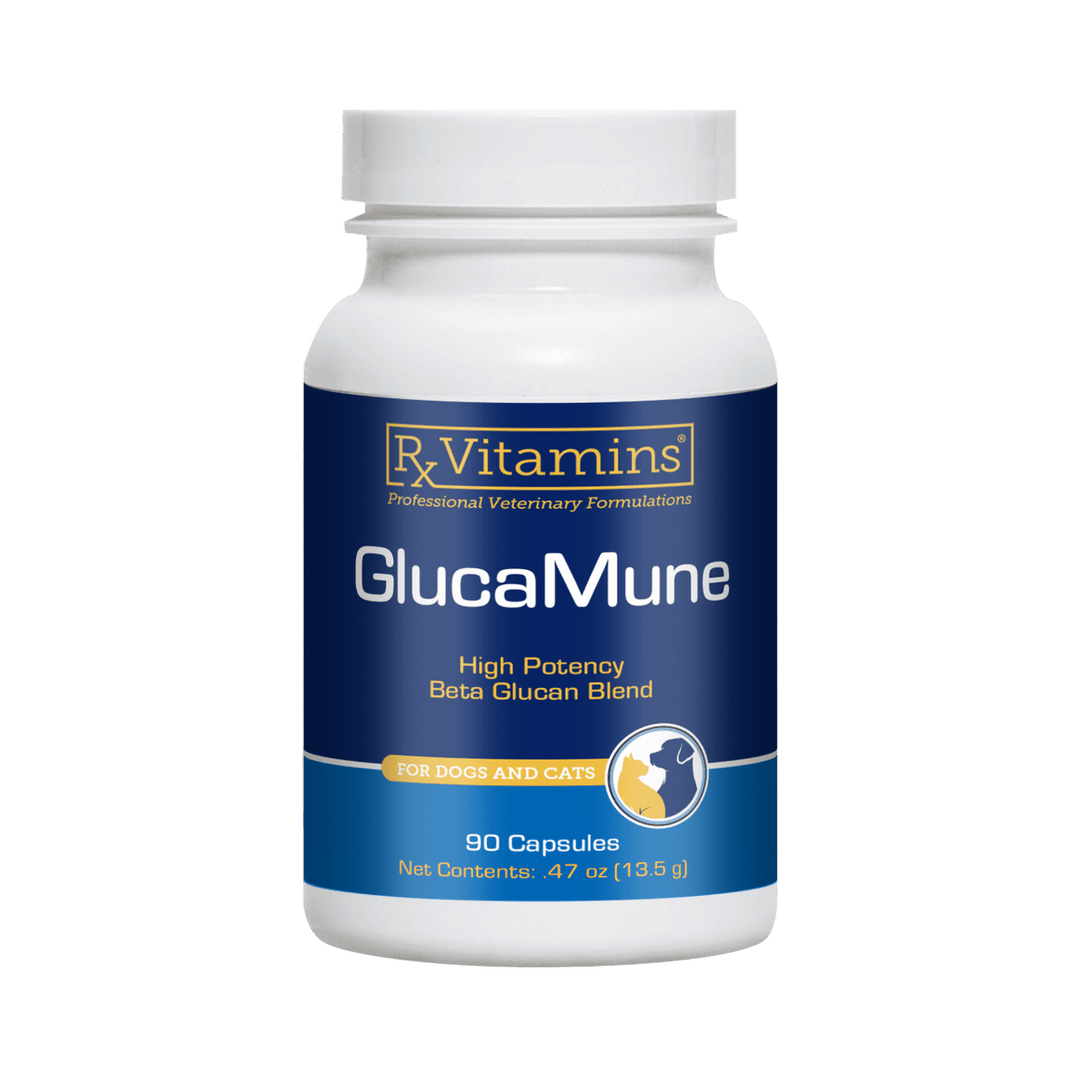 Rx Vitamins For Pets Glucamune 90 Caps High Potency Beta Glucan for dogs and cats, 90 capsules bottle.