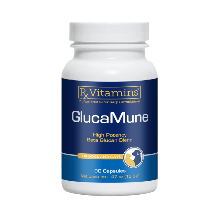 Rx Vitamins For Pets Glucamune 90 Caps High Potency Beta Glucan for dogs and cats, 90 capsules bottle.