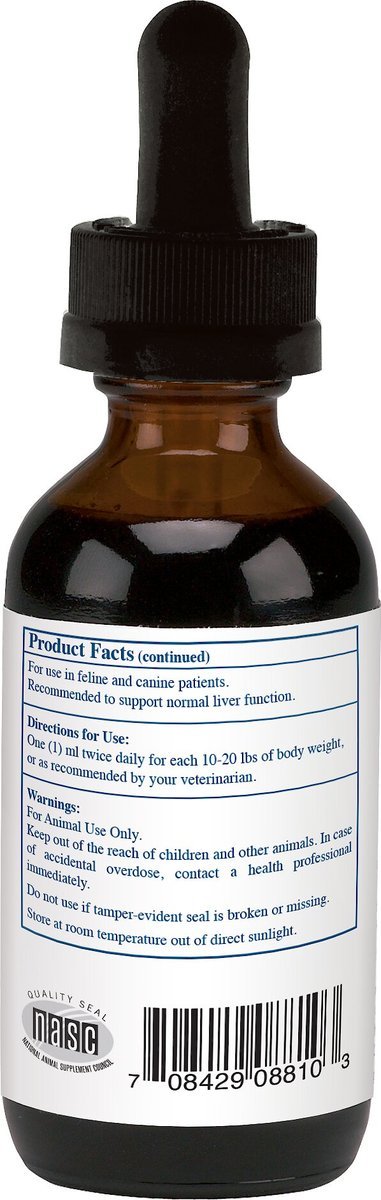 Rx Vitamins for Pets Hepato Liquid in bacon flavor, 4 oz, pet liver support supplement from MHP with liver health benefits.