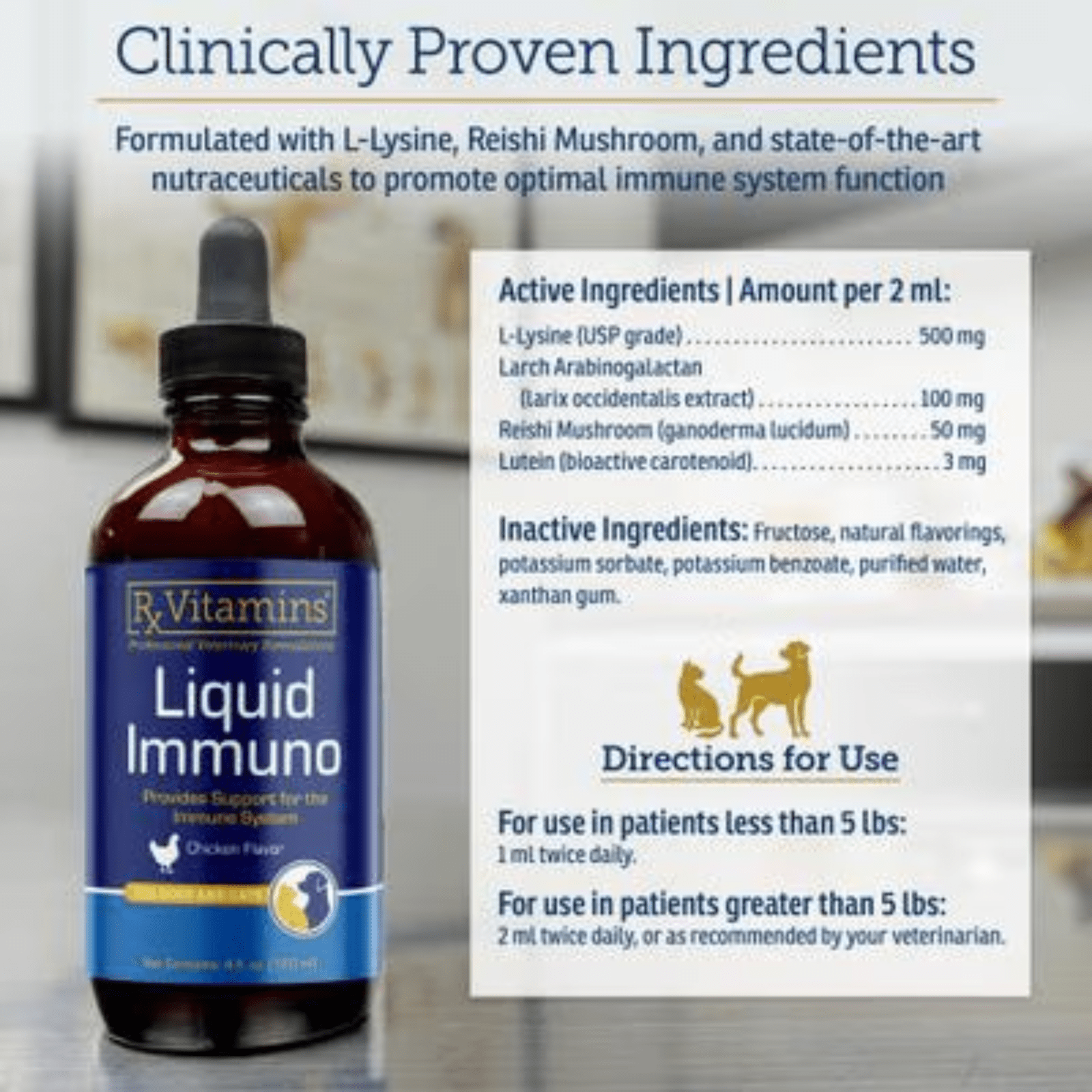 Rx Vitamins For Pets Liquid Immuno Chicken Flavor 2 Oz For Dog and Cat - POWER FIT SHOP — Powering Preparedness, Health & Home
