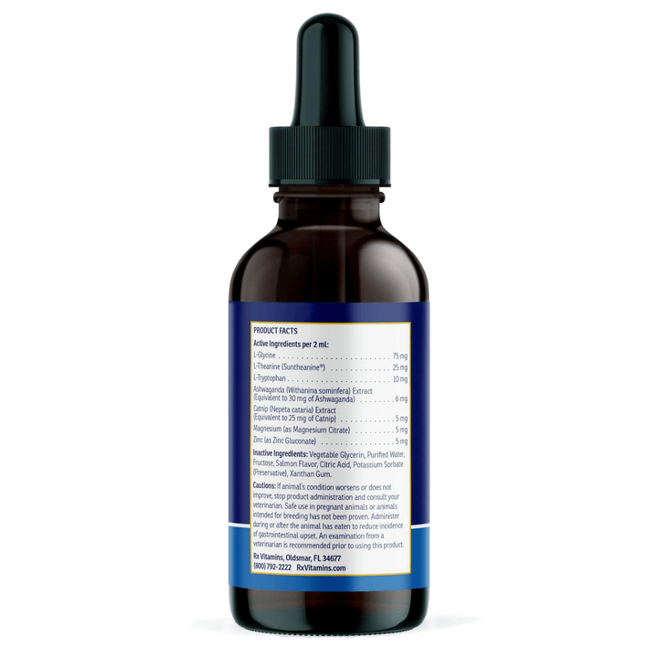 MHP Rx Vitamins for Pets Liquid Nutricalm dietary supplement for animals, 4 oz bottle, pet vitamins and supplements.