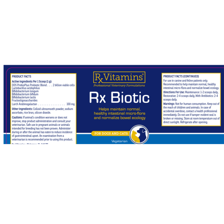 Rx Vitamins For Pets Rx Biotic 1.25Oz Hypoallergenic Vegetarian Powder - POWER FIT SHOP — Powering Preparedness, Health &amp; Home