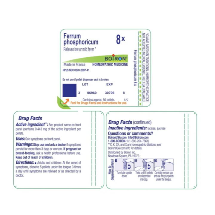 Boiron Ferrum Phosphoricum 8x 80 Pellets For Help With Low or Mild Fever - POWER FIT SHOP — Powering Preparedness, Health &amp; Home