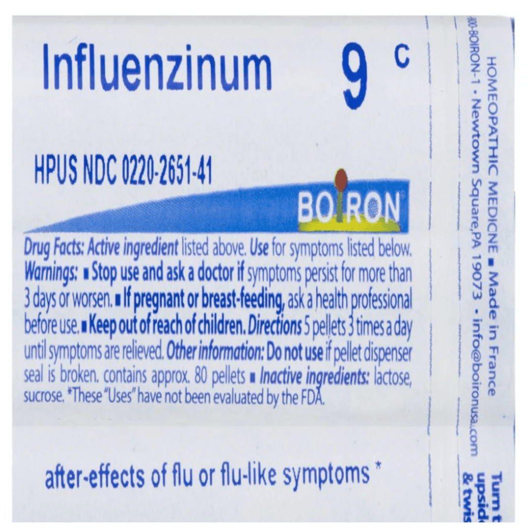 Boiron Influenzium 9C 200 Pellets Natural Aid Supports General Wellness Comfort - POWER FIT SHOP — Powering Preparedness, Health &amp; Home