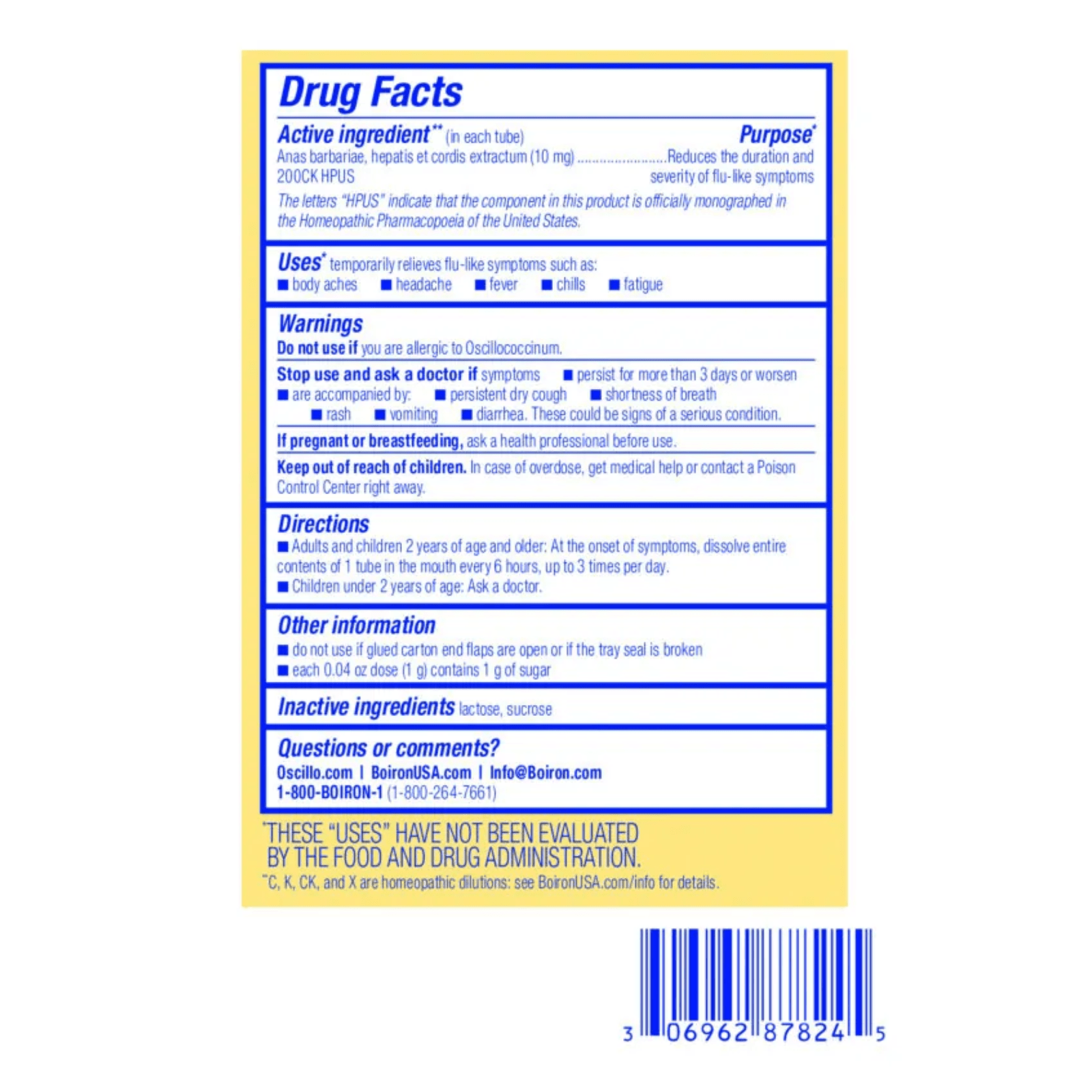 Boiron Laboratories Oscillococcinum 30 Doses For Body Aches and Headache - POWER FIT SHOP — Powering Preparedness, Health & Home