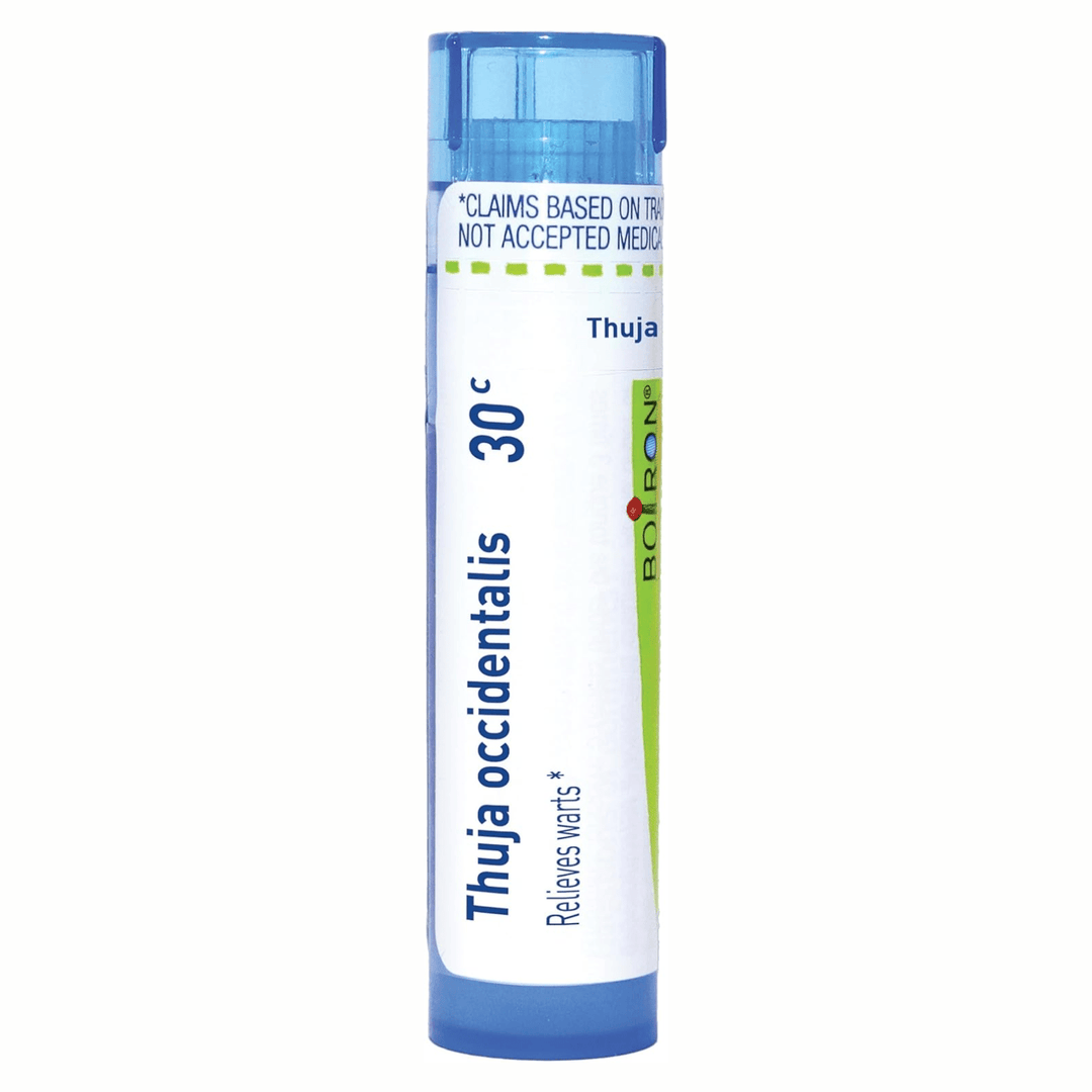Boiron Laboratories Thuja 30C homeopathic remedy in 80 pellets, natural vitamins and supplements by MHP.