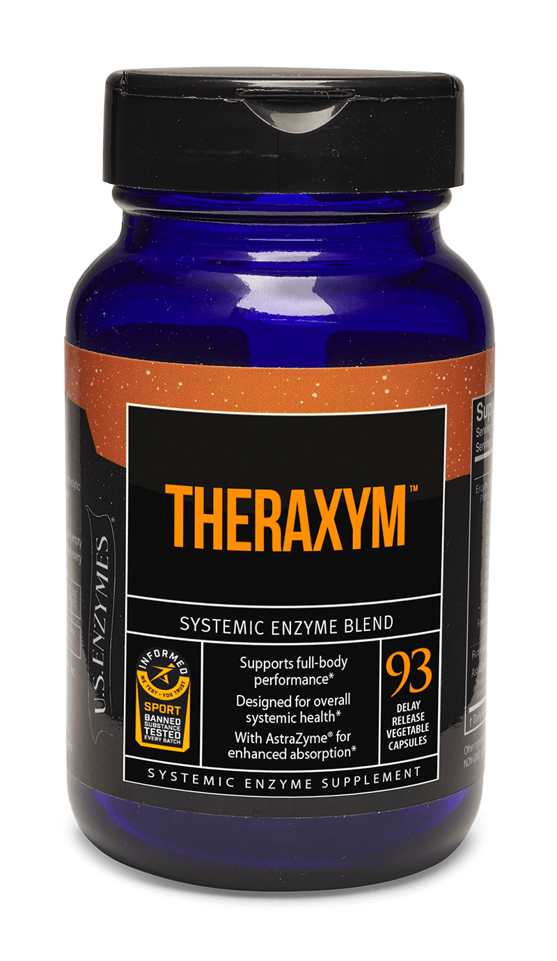 Master Supplements US Enzymes Theraxym 93 capsules, systemic enzymes in vitamin and supplement form, by MHP.